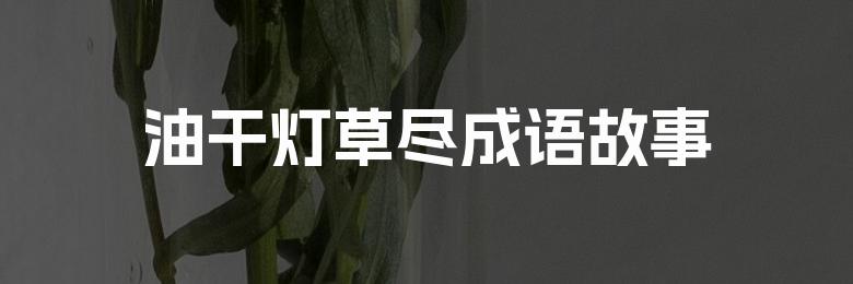 油干灯草尽成语故事